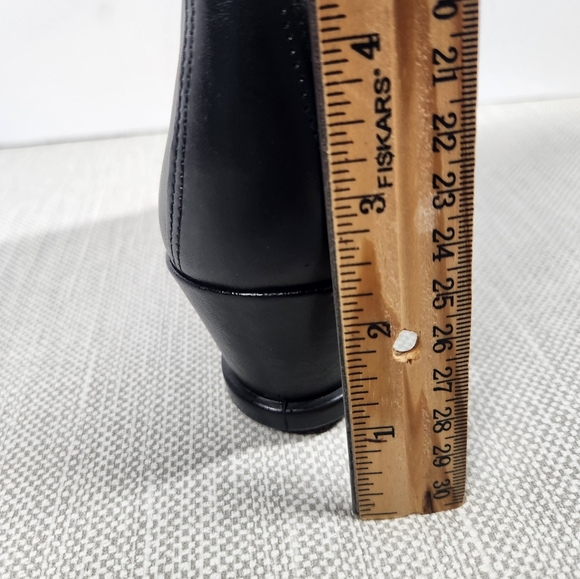 Ecco shape 45 size 38 black wedge boot  ankle inner zipper leather Danish design - Picture 12 of 13